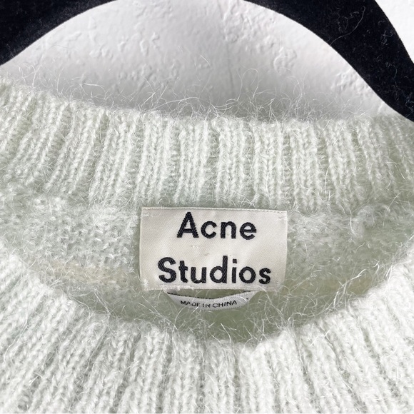 Acne Studios Kassidy Striped Crew Neck Sweater in Pale Green Large - Picture 6 of 9